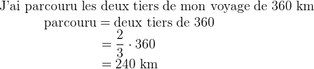 Fraction d'un tout Fraction d'un tout